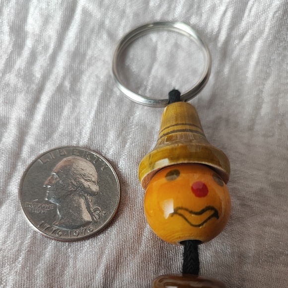 Vintage Wooden Lacquer Varnish Upcycled Crib Toy Keychain - Picture 9 of 11